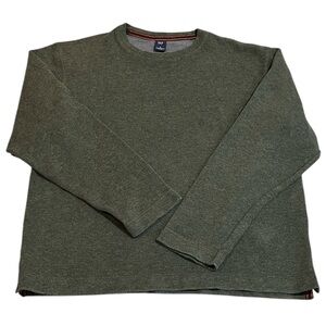 GAP MENS CREWNECK THICK COTTON SWEATER DARK MOSS GREEN SIZE MEDIUM